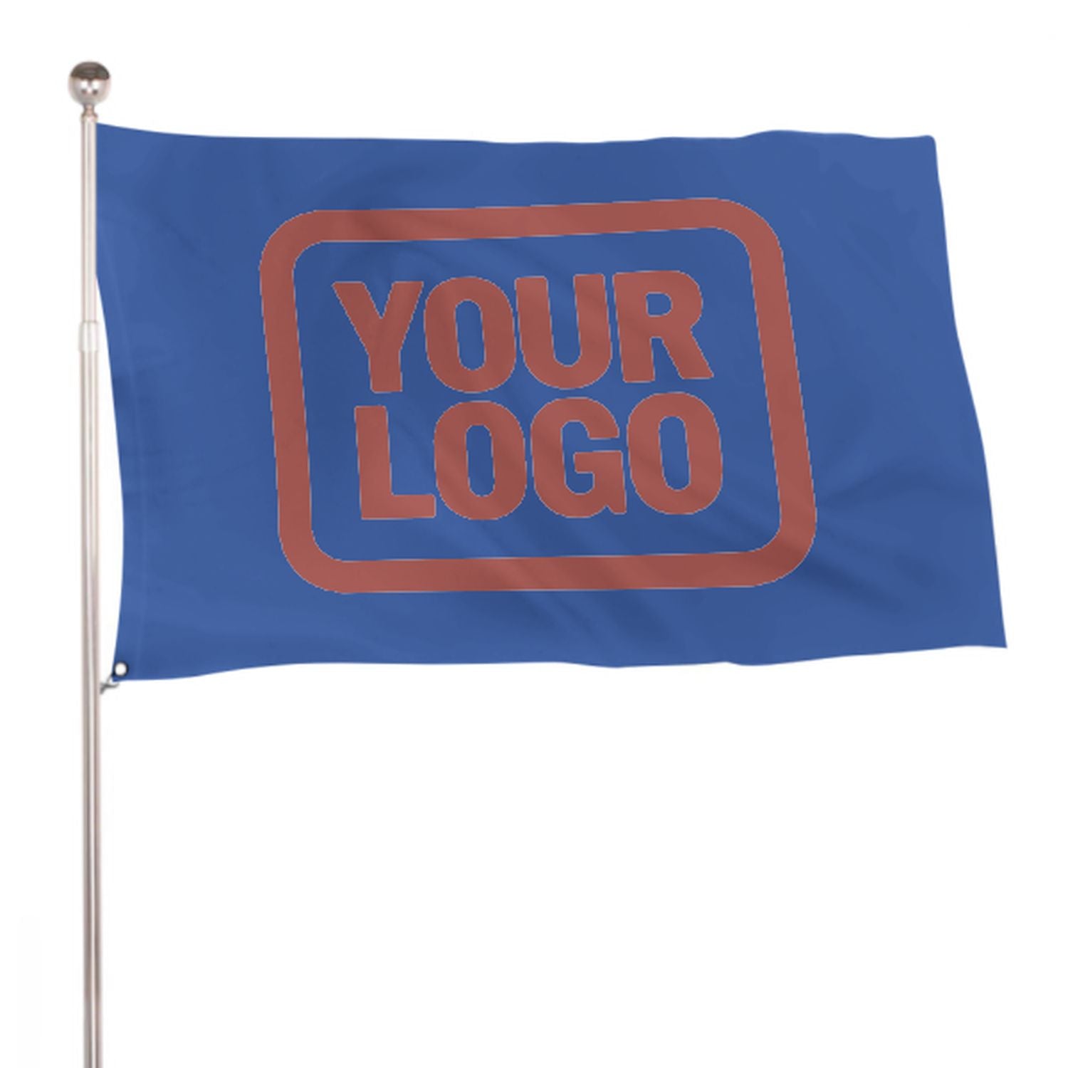 Maßgeschneidertes Himmelblau Kupferrose Flagge