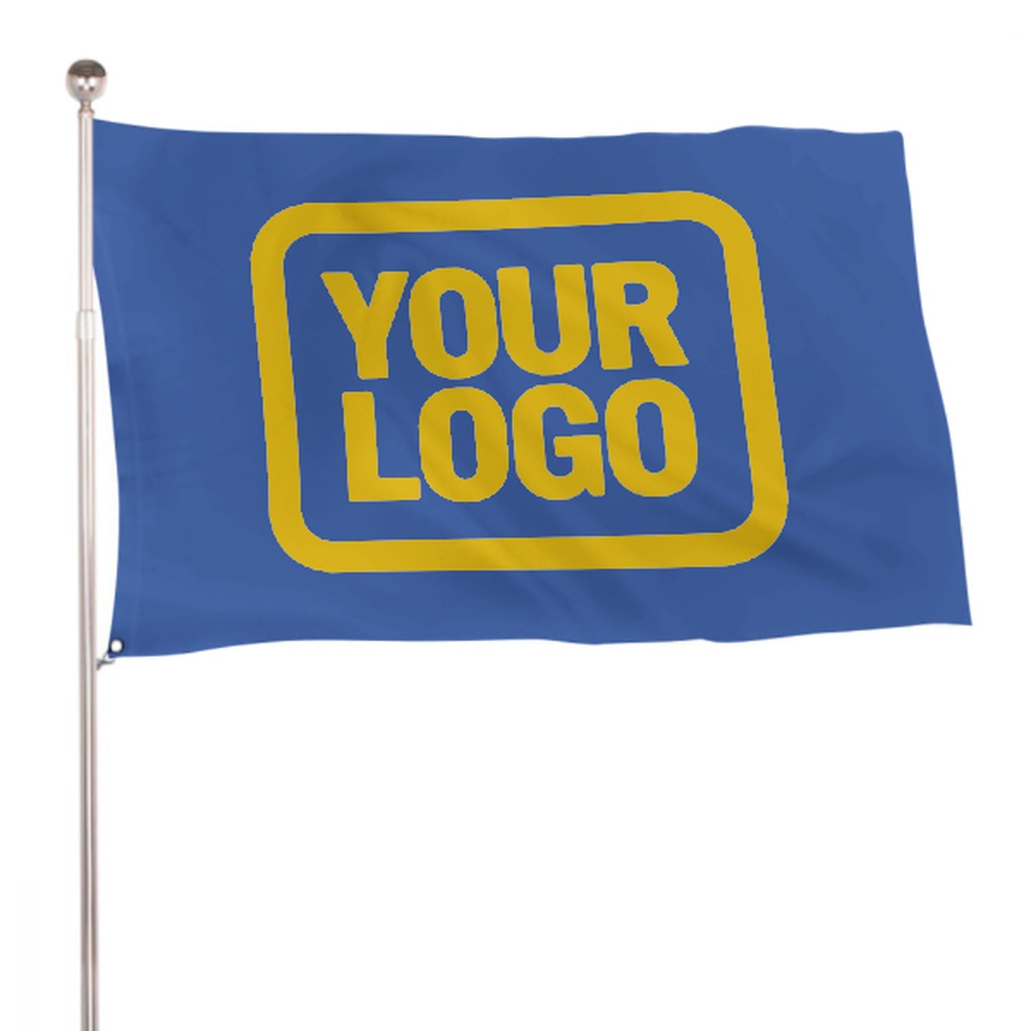Maßgeschneidertes Himmelblau Gold Flagge