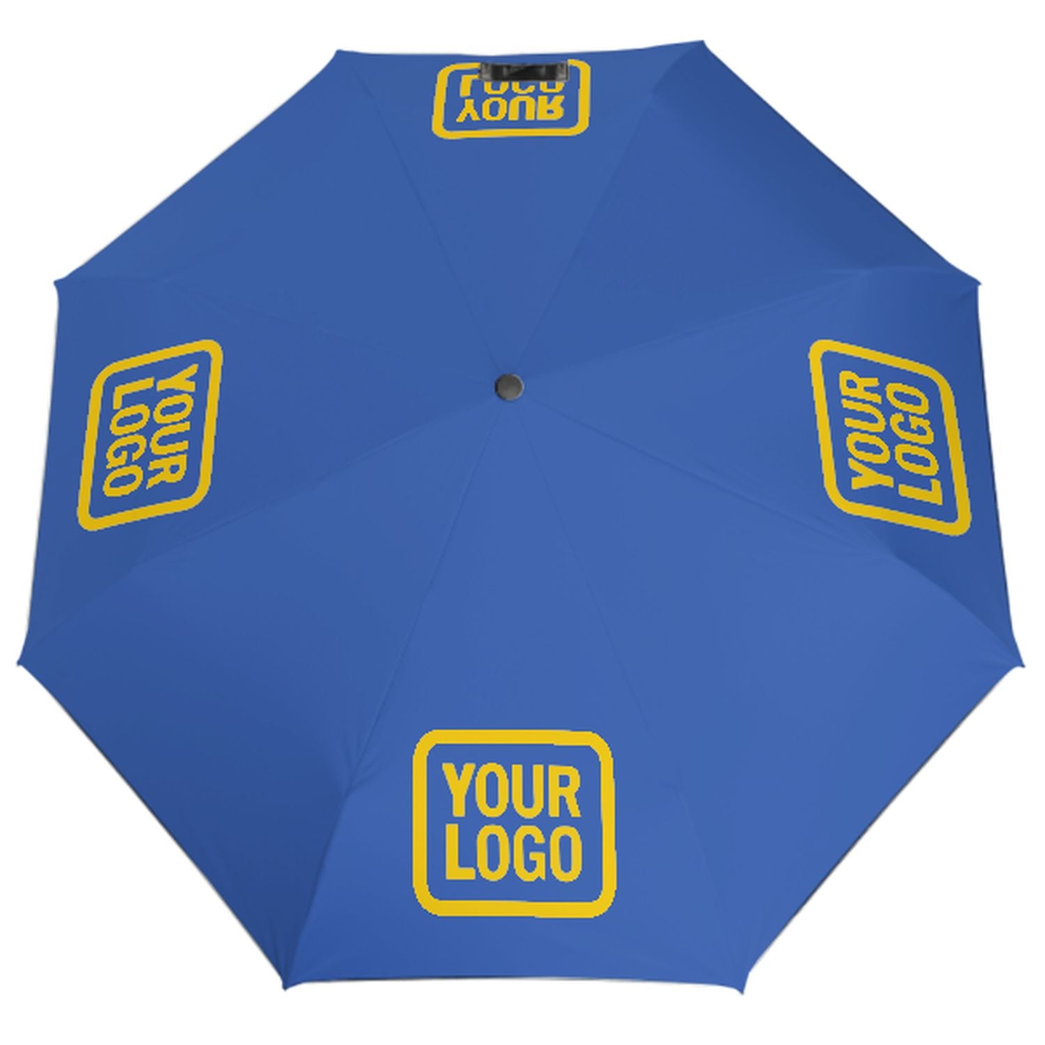 Maßgeschneidertes Himmelblau Gold Automatik-Regenschirm