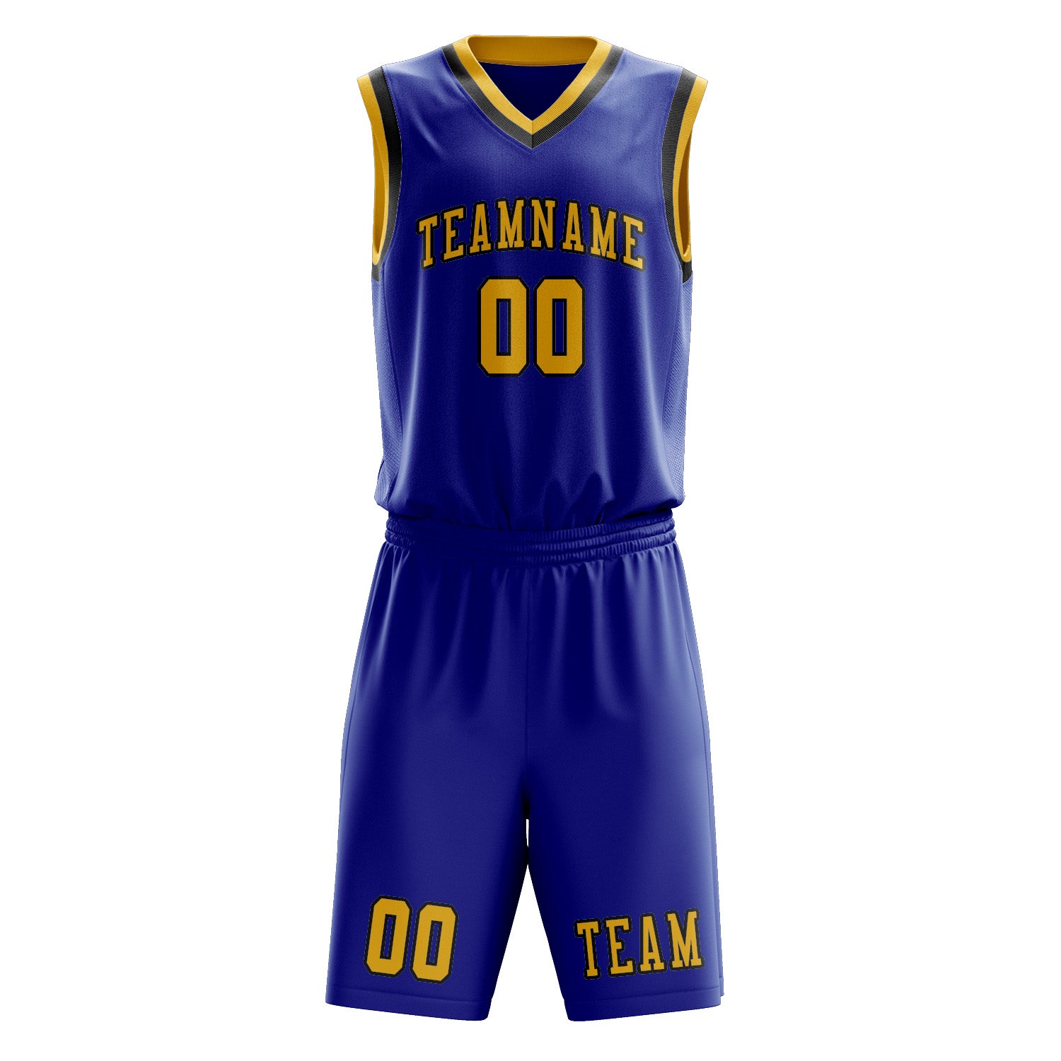 Benutzerdefiniertes Professionelles Himmelblau Gold Basketballtrikot-Set