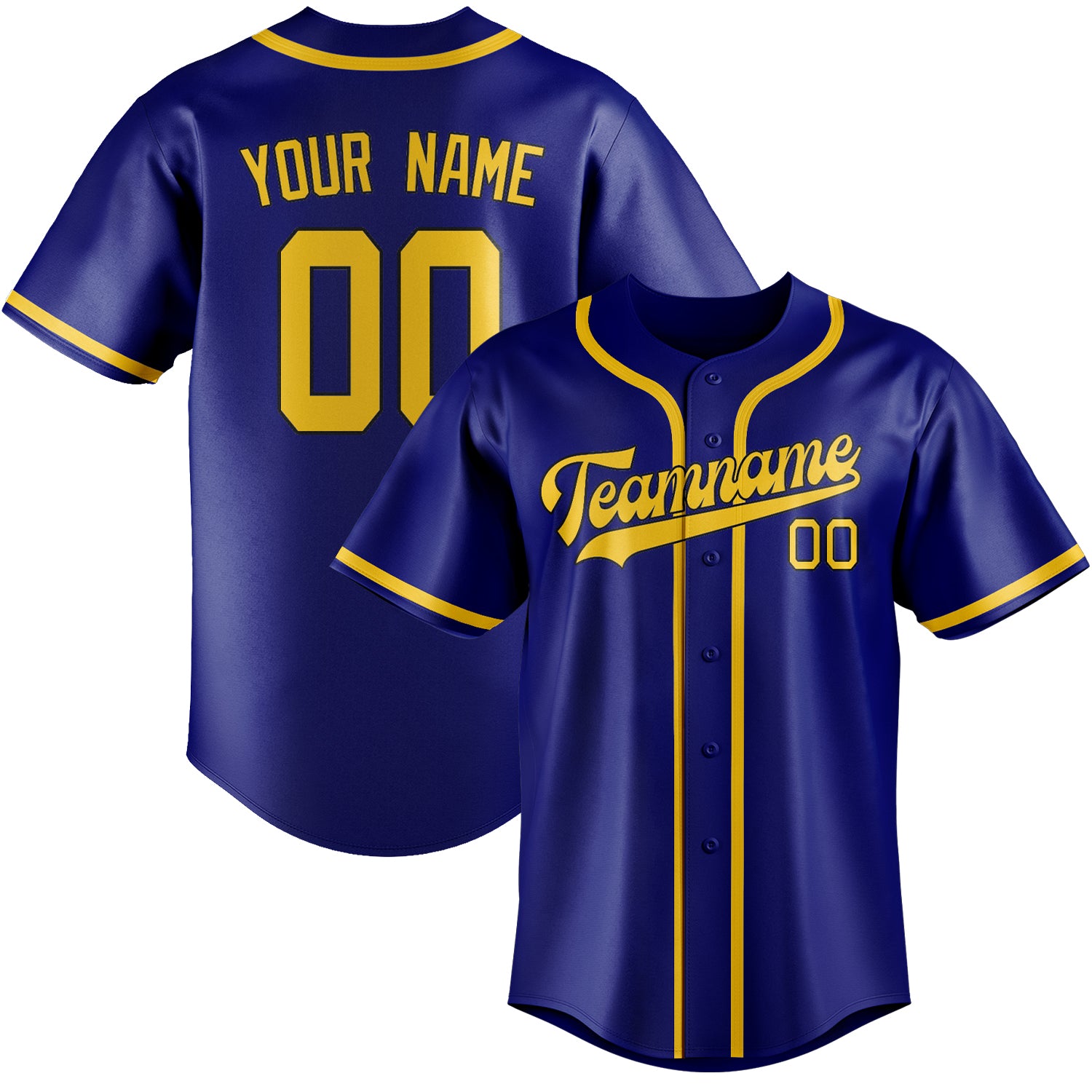 Benutzerdefiniertes Professionelles Himmelblau Gold Baseballtrikot