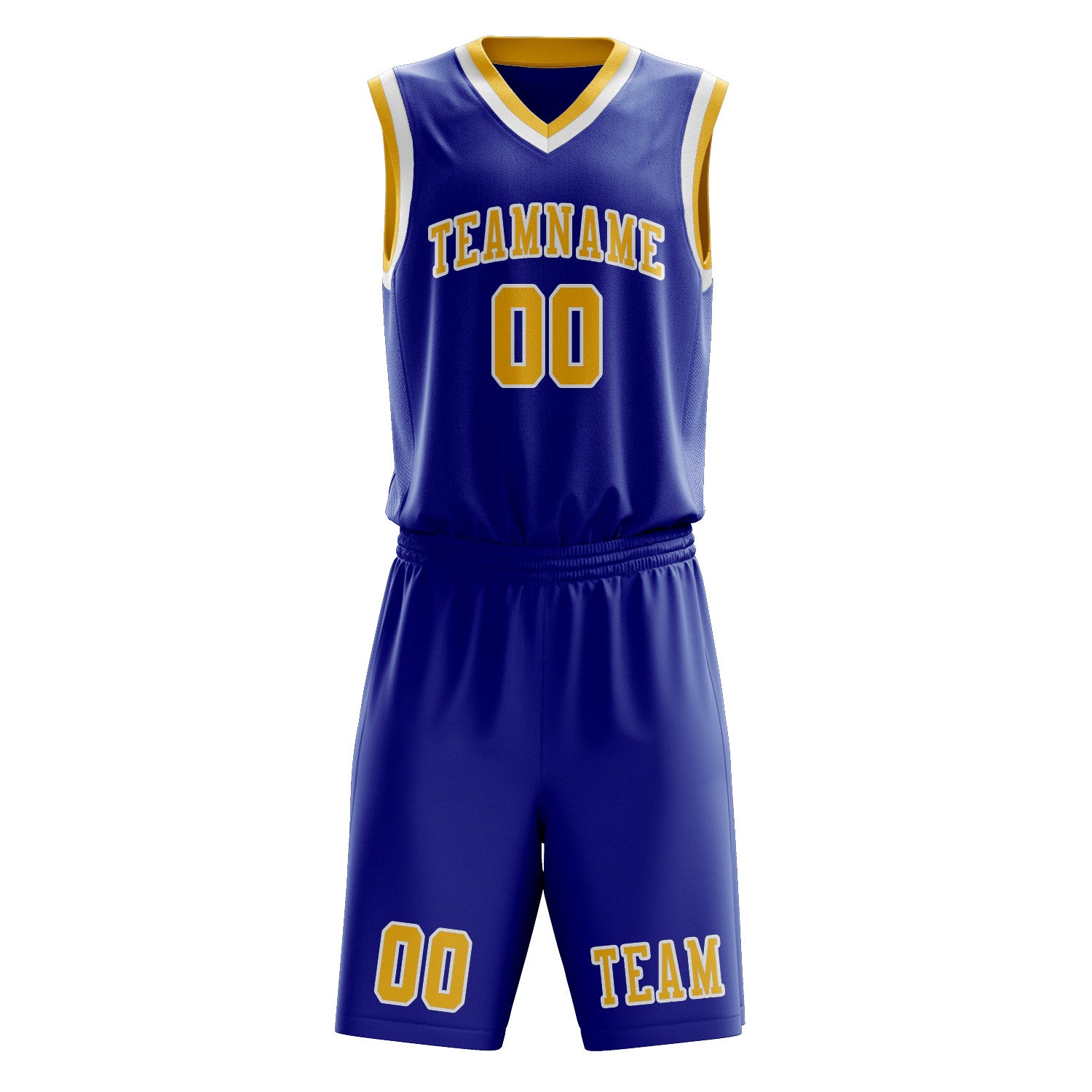 Benutzerdefiniertes Professionelles Himmelblau Gold Basketballtrikot-Set