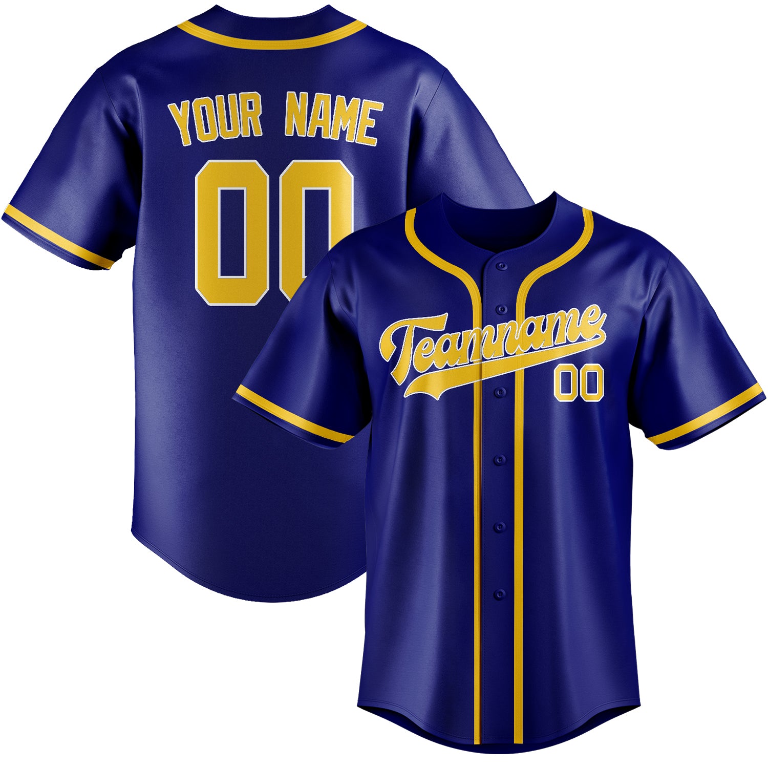 Benutzerdefiniertes Professionelles Himmelblau Gold Baseballtrikot