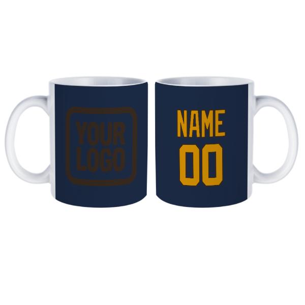Tazza personalizzata blu navy gialla