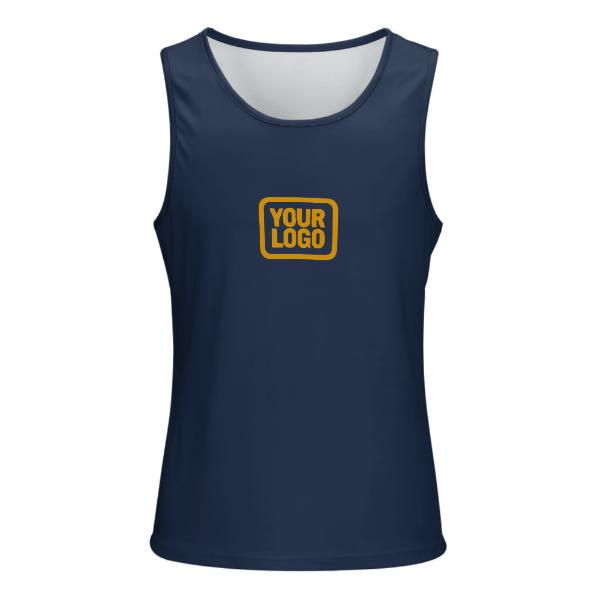 Maßgeschneidertes Marineblau Gelb Herren Tanktop