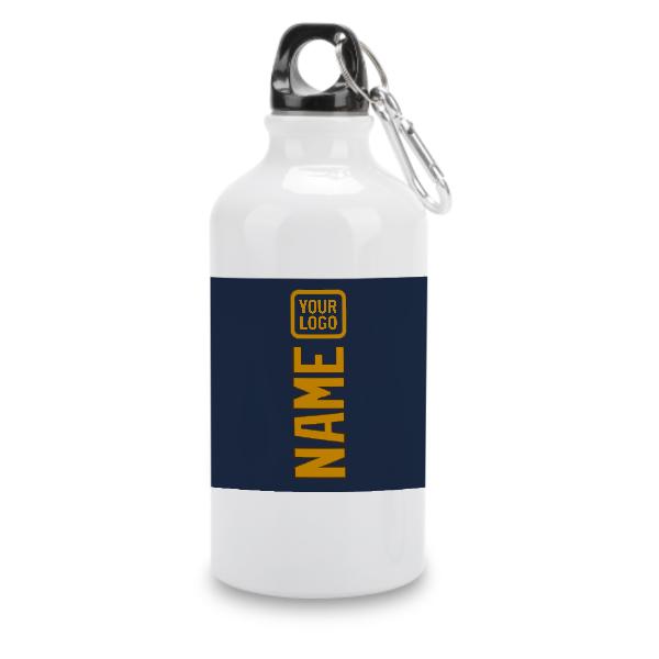 Maßgeschneidertes Marineblau Gelb Sportflasche