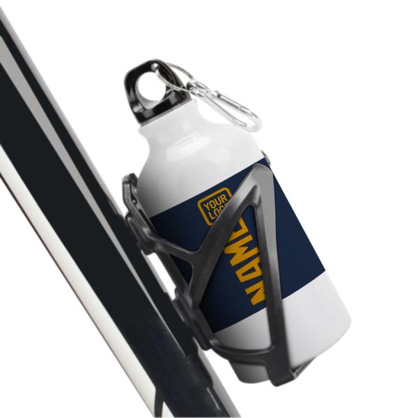 Maßgeschneidertes Marineblau Gelb Sportflasche