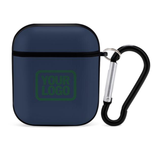 Maßgeschneidertes Marineblau Moosgrün AirPods-Hülle