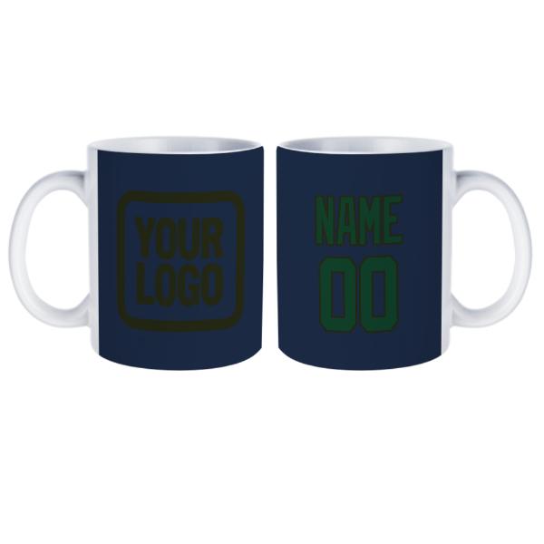 Tazza personalizzata blu navy e verde muschio