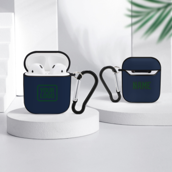 Maßgeschneidertes Marineblau Moosgrün AirPods-Hülle