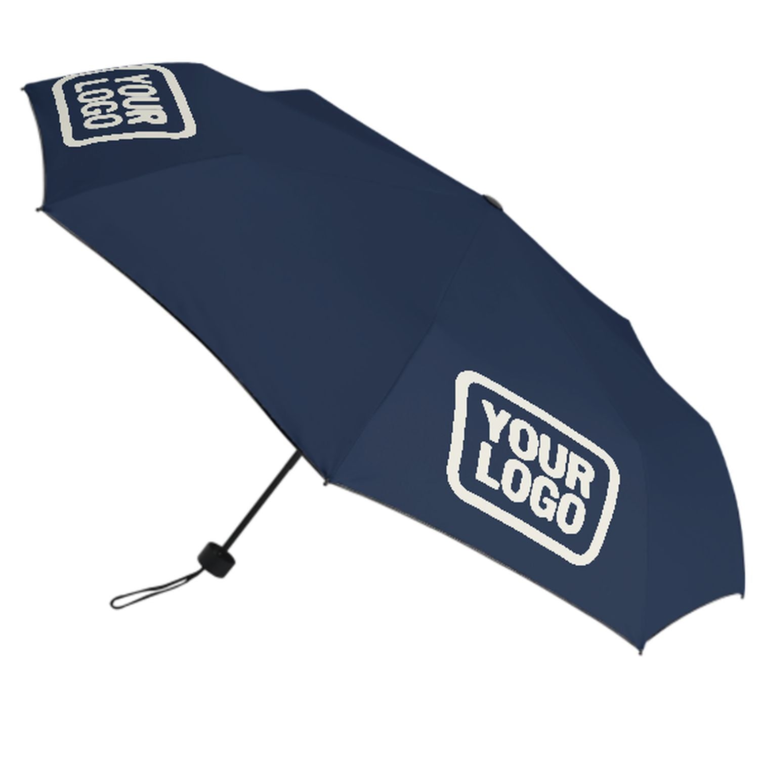 Maßgeschneidertes Marineblau Beige Automatik-Regenschirm
