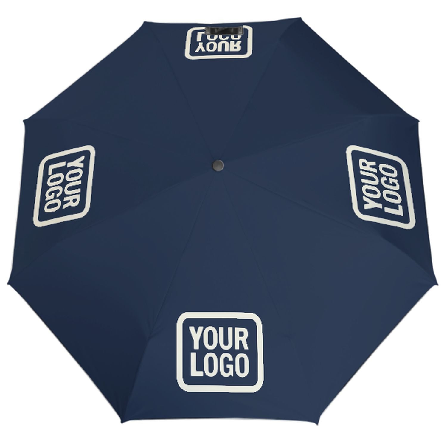 Maßgeschneidertes Marineblau Beige Automatik-Regenschirm