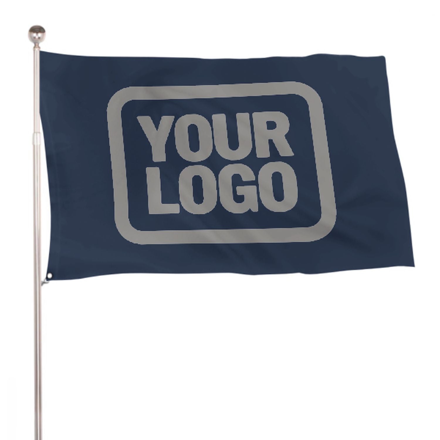 Maßgeschneidertes Marineblau Grau Flagge