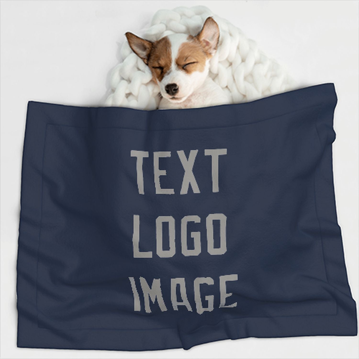 Coperta personalizzata per animali domestici blu navy e grigia