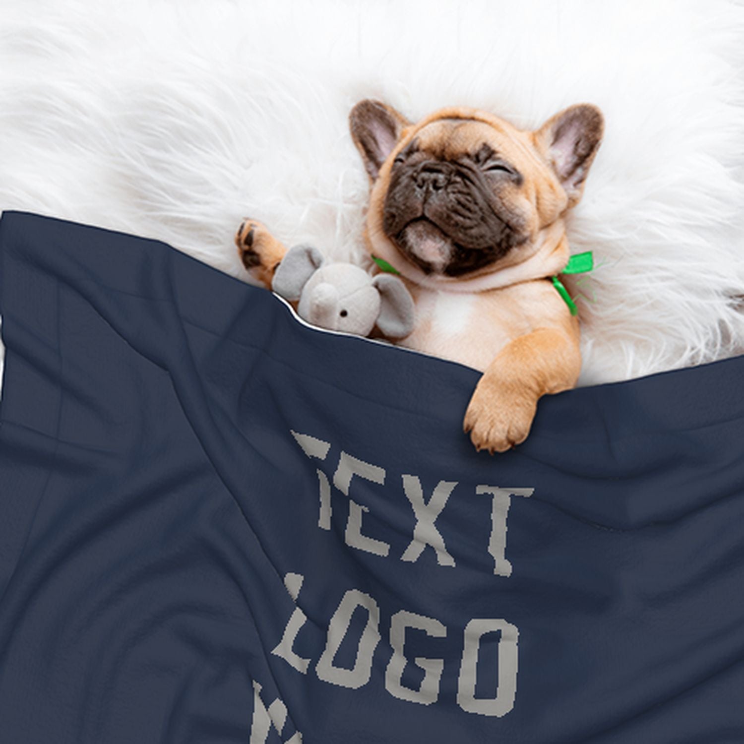 Coperta personalizzata per animali domestici blu navy e grigia