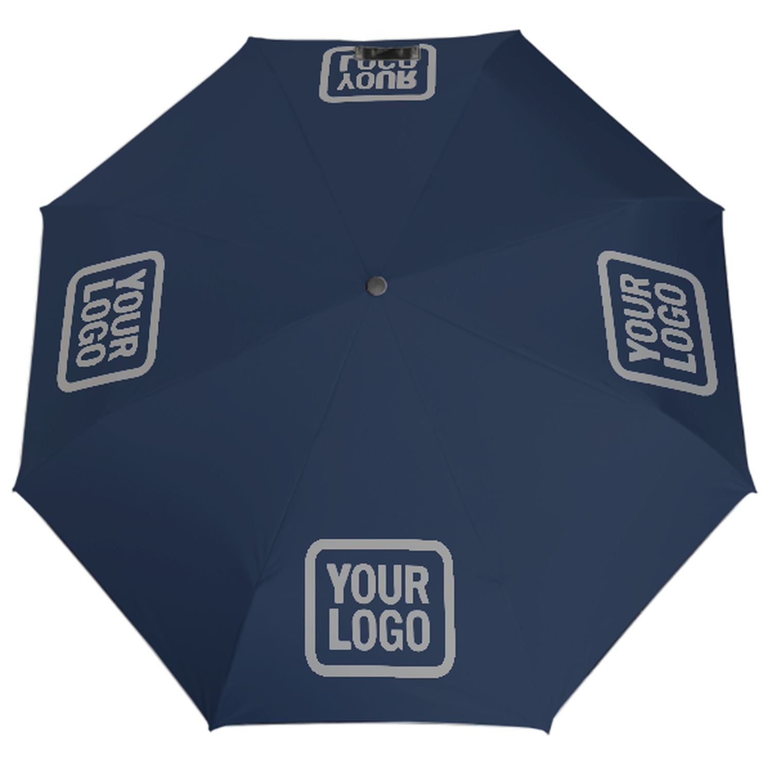 Maßgeschneidertes Marineblau Grau Automatik-Regenschirm