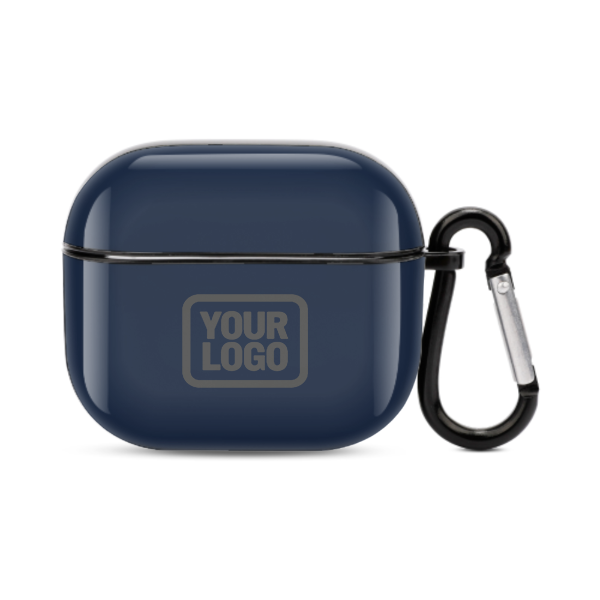 Maßgeschneidertes Marineblau Dunkelgrau AirPods-Hülle (3. Generation)