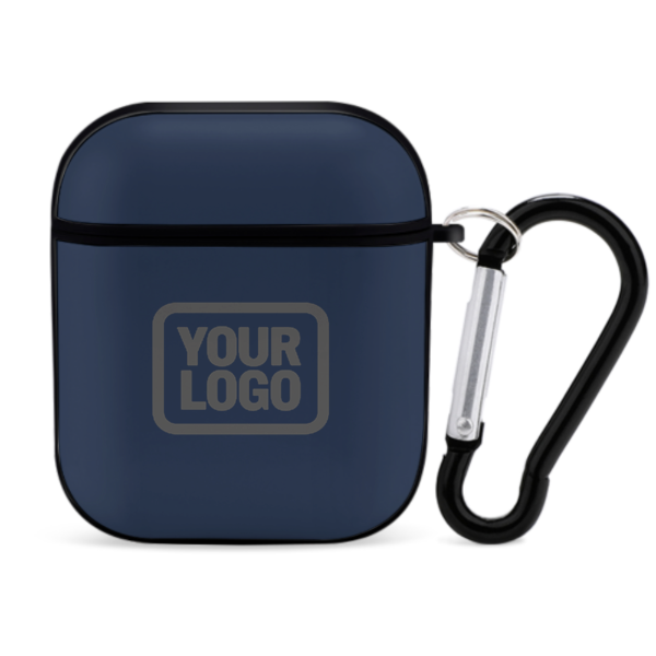 Maßgeschneidertes Marineblau Dunkelgrau AirPods-Hülle