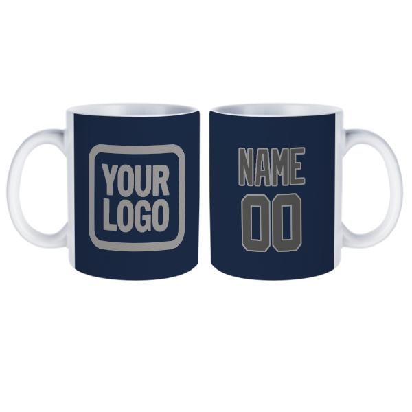 Tazza personalizzata blu navy grigio scuro