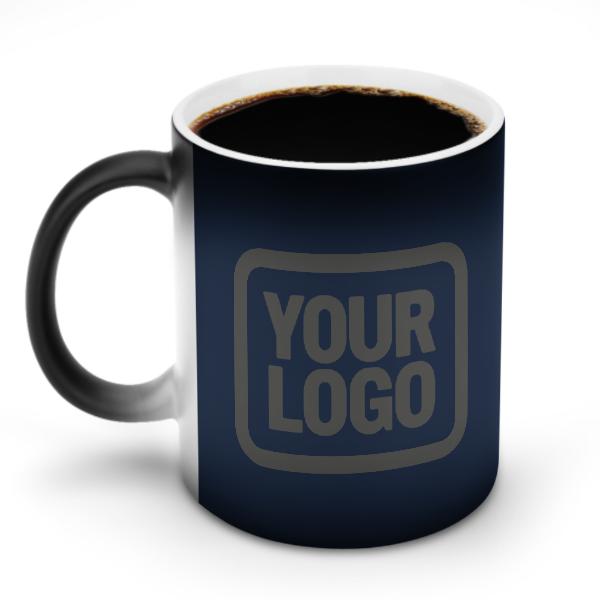 Tazza magica personalizzata blu navy grigio scuro
