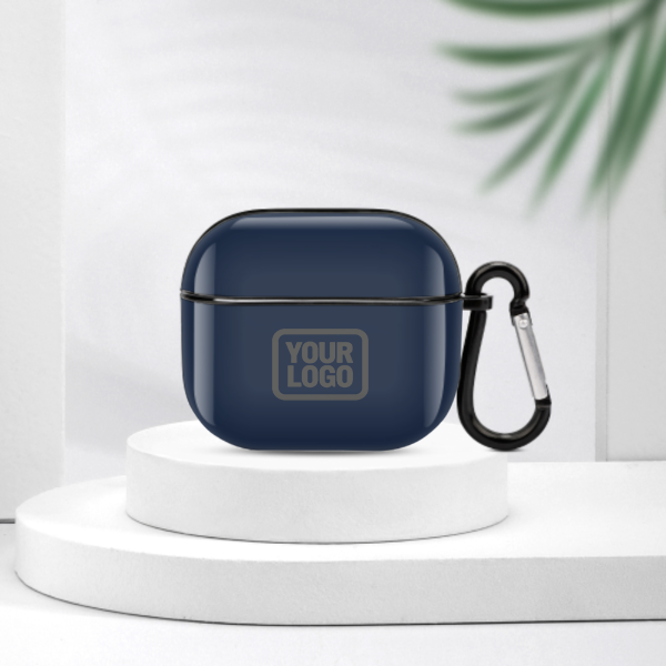 Maßgeschneidertes Marineblau Dunkelgrau AirPods-Hülle (3. Generation)