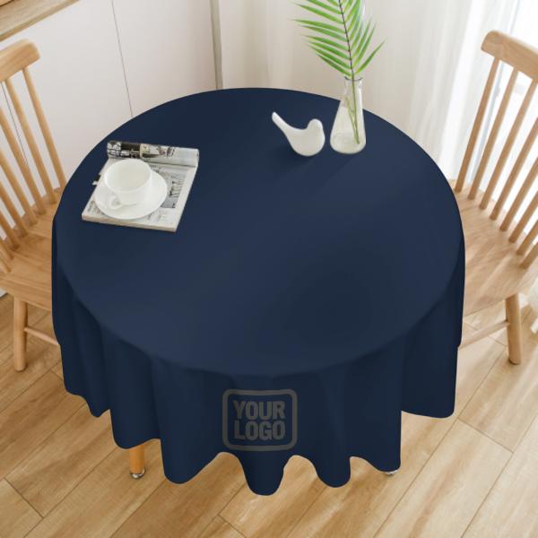 Maßgeschneidertes Marineblau Dunkelgrau Runde Tischdecke