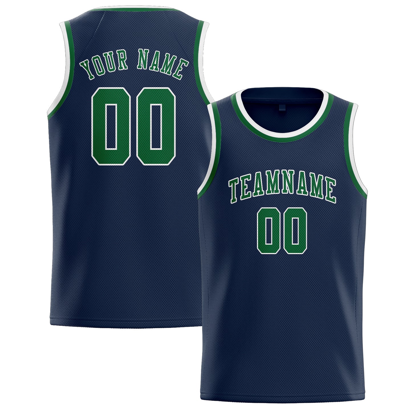 Benutzerdefiniertes Professionelles Marineblau Moosgrün Basketballtrikot