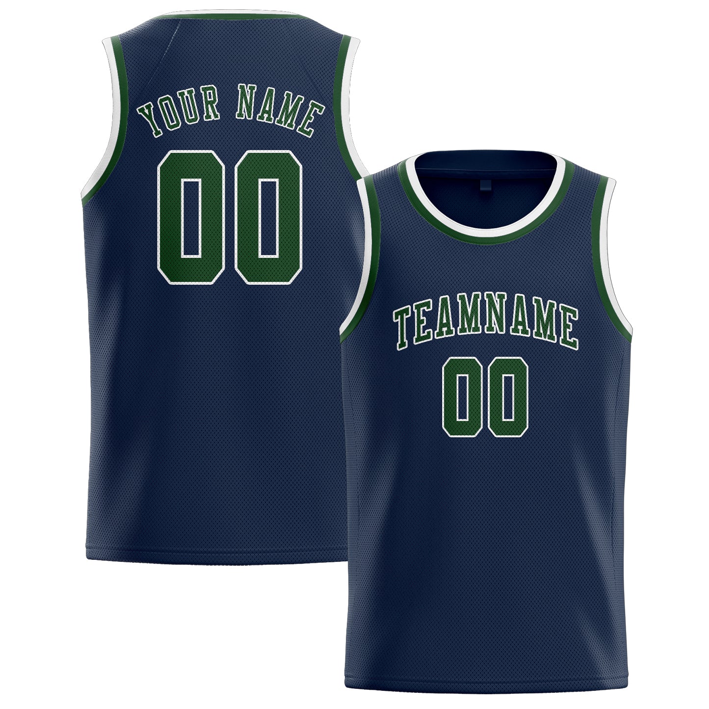 Benutzerdefiniertes Professionelles Marineblau Tannengrün Basketballtrikot