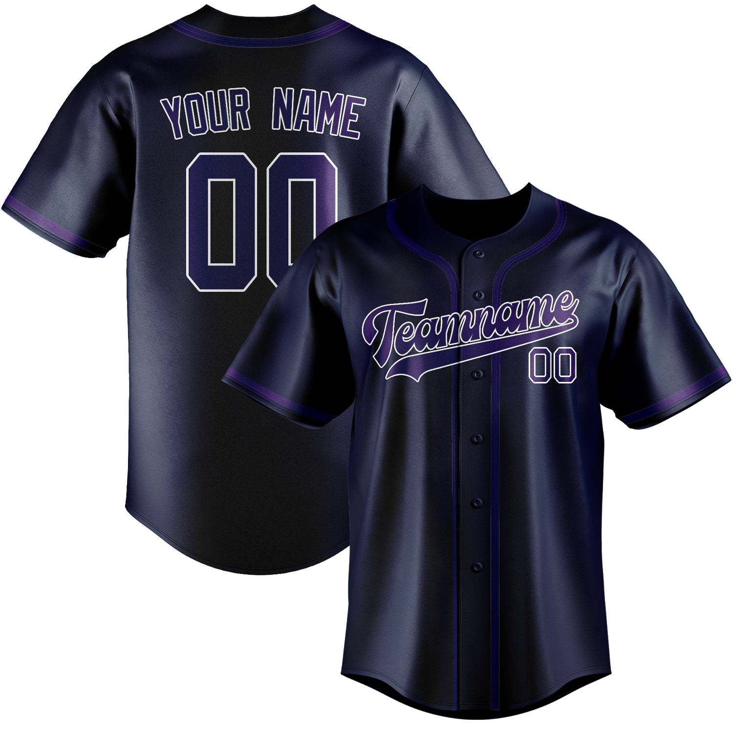 Benutzerdefiniertes Professionelles Marineblau Lila Baseballtrikot