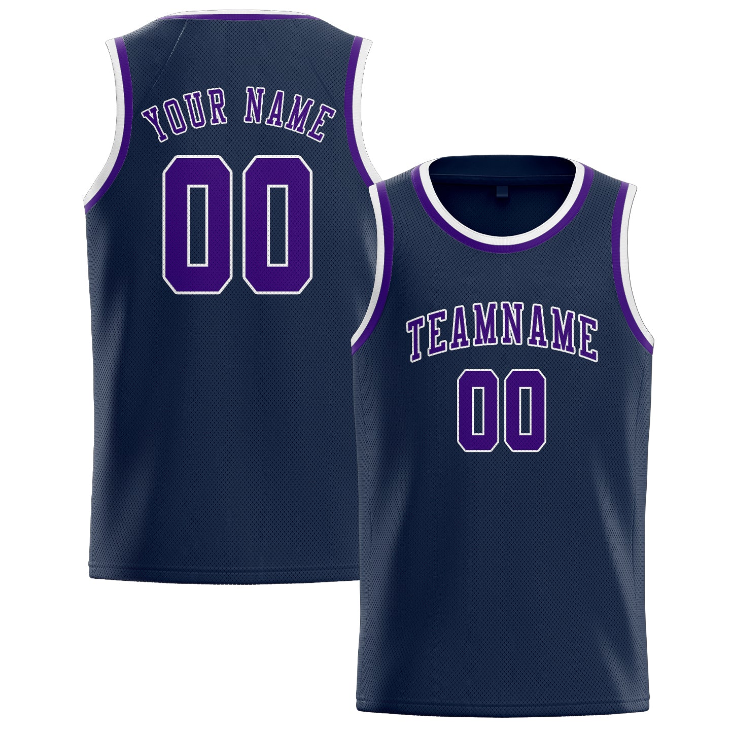 Benutzerdefiniertes Professionelles Marineblau Lila Basketballtrikot