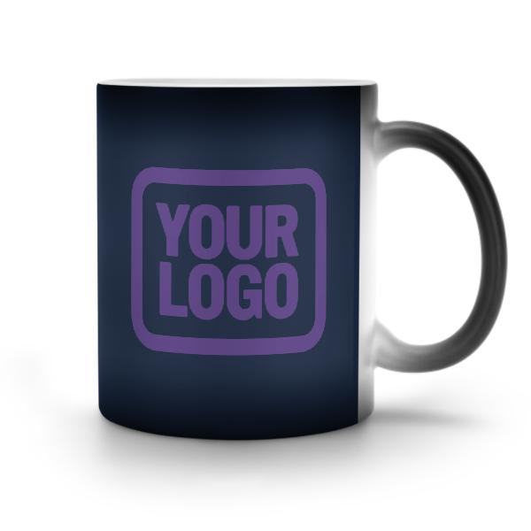 Tazza magica personalizzata blu navy e lavanda