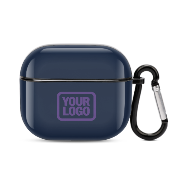 Maßgeschneidertes Marineblau Lavendel AirPods-Hülle (3. Generation)