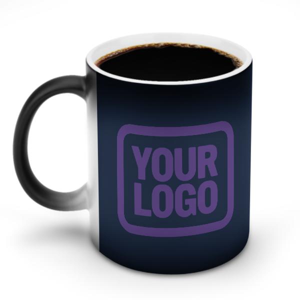 Tazza magica personalizzata blu navy e lavanda