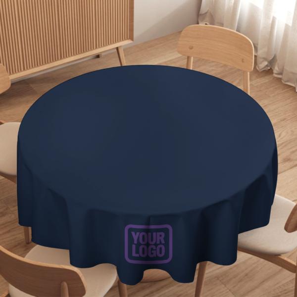 Maßgeschneidertes Marineblau Lavendel Runde Tischdecke