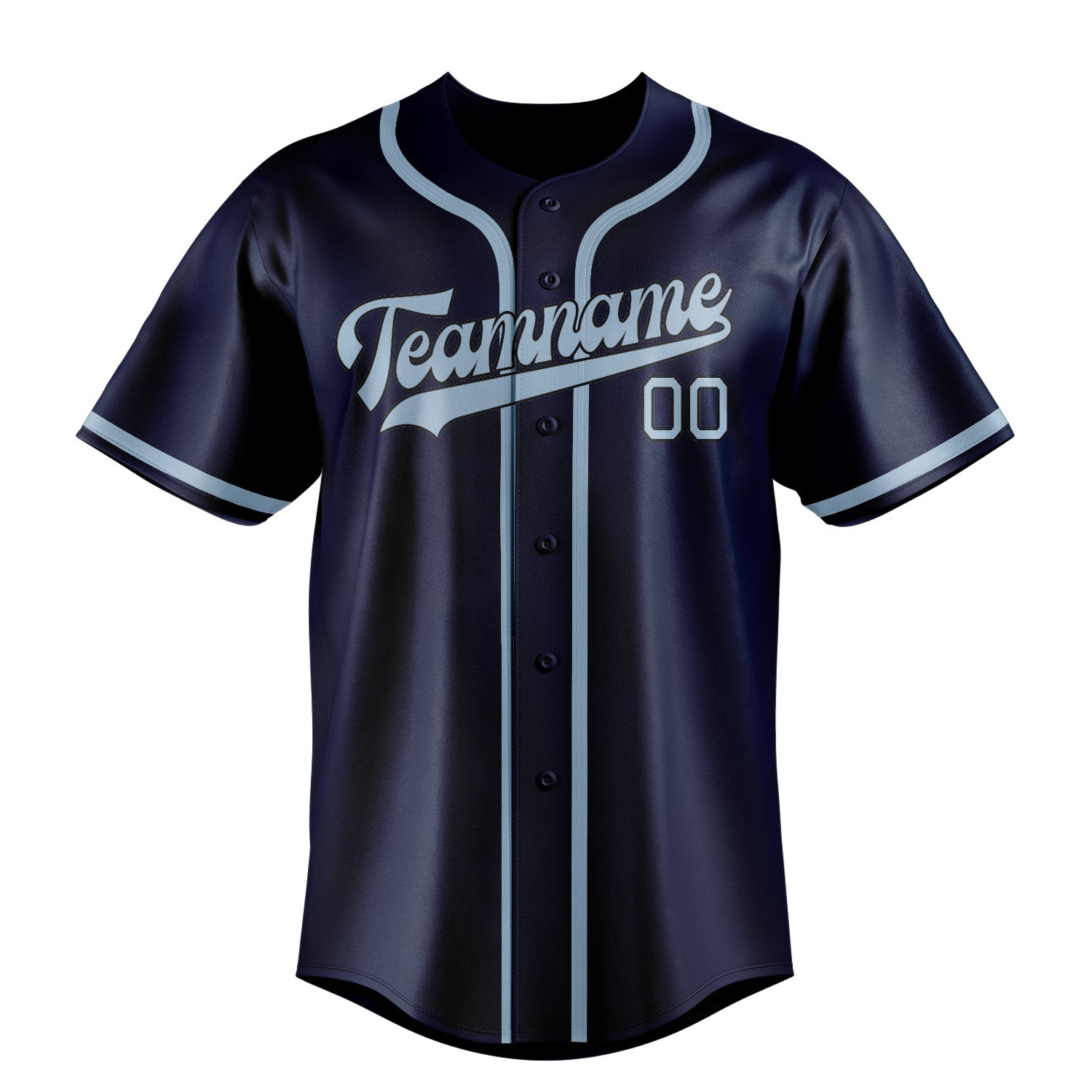 Benutzerdefiniertes Professionelles Marineblau Hellblau Baseballtrikot
