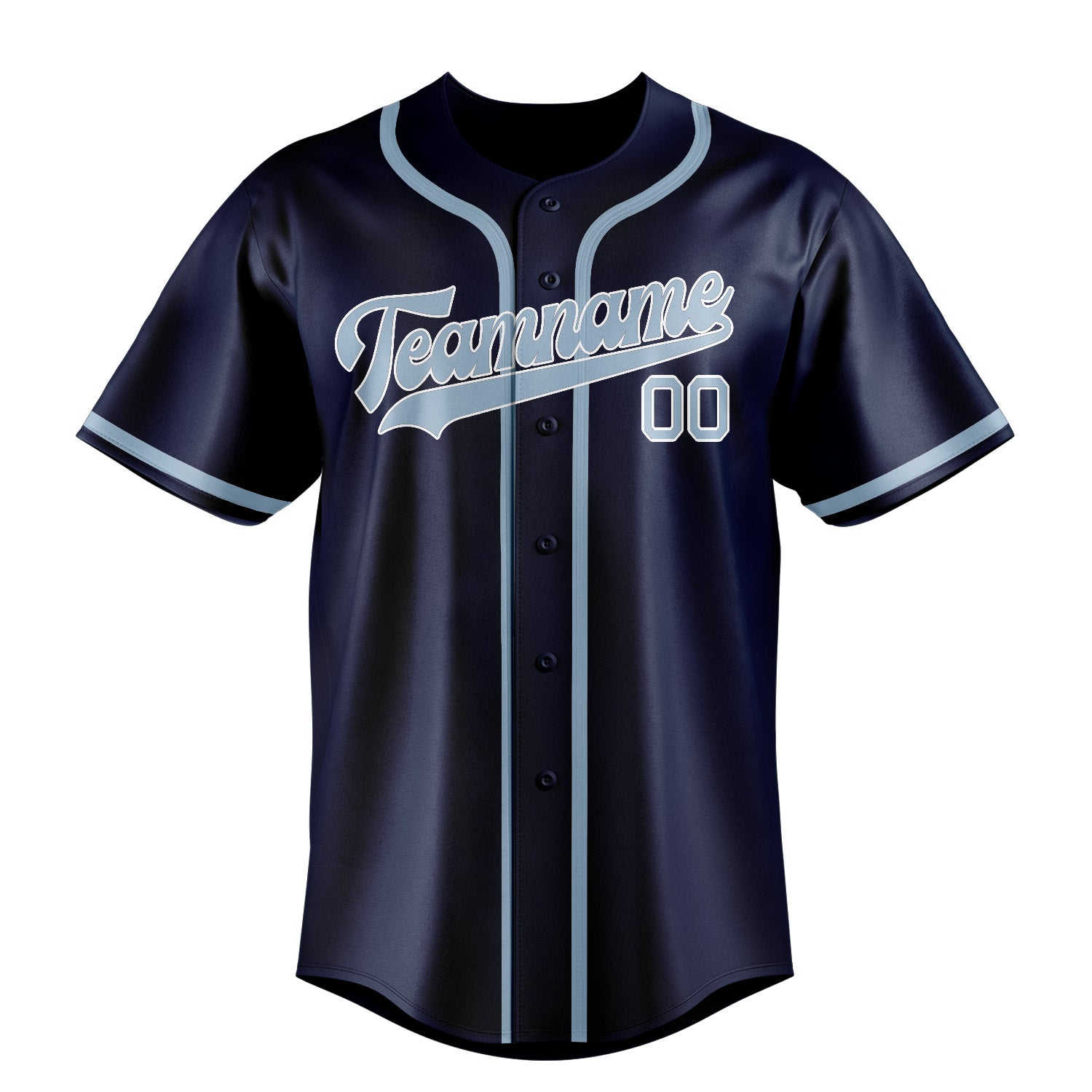 Benutzerdefiniertes Professionelles Marineblau Hellblau Baseballtrikot