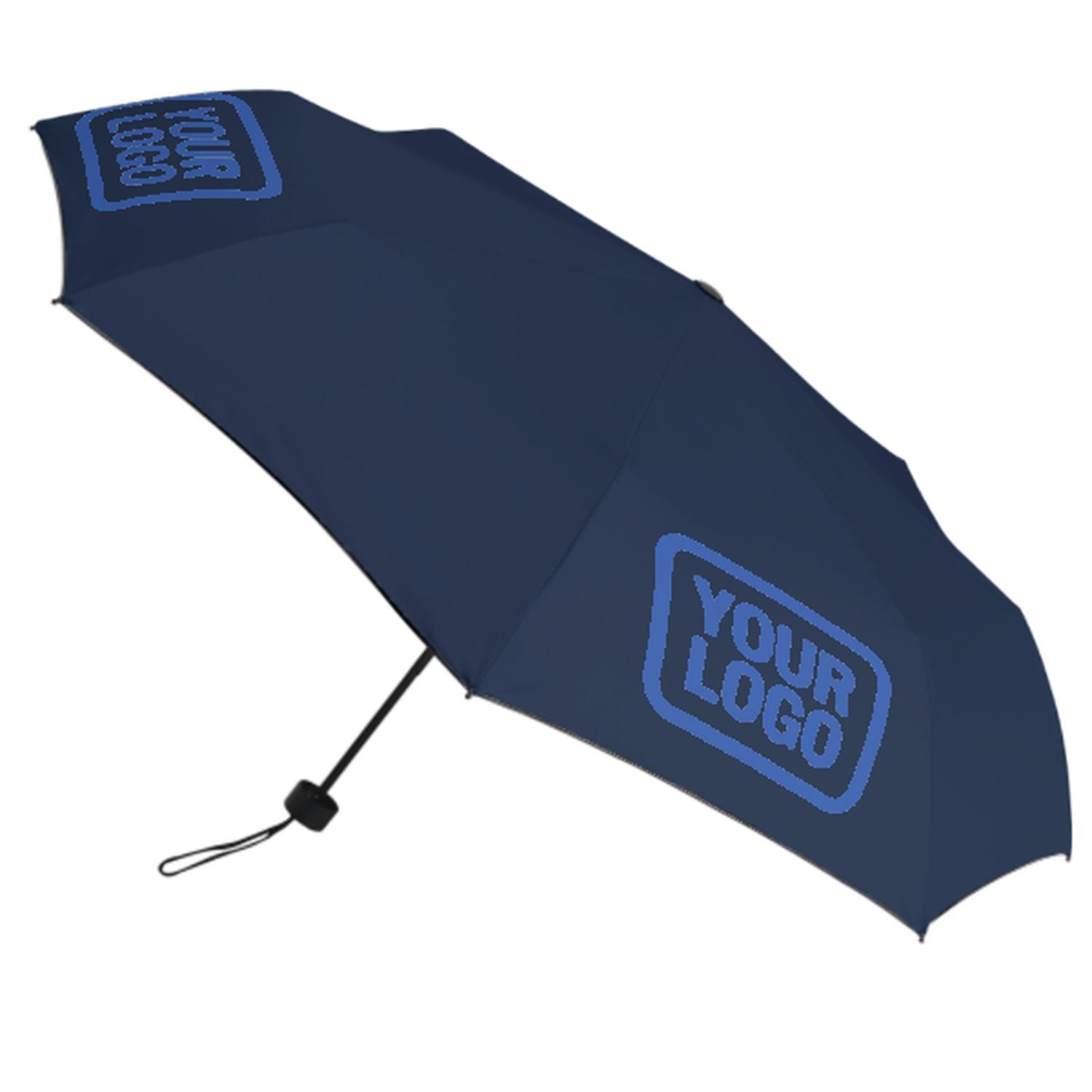Maßgeschneidertes Marineblau Himmelblau Automatik-Regenschirm