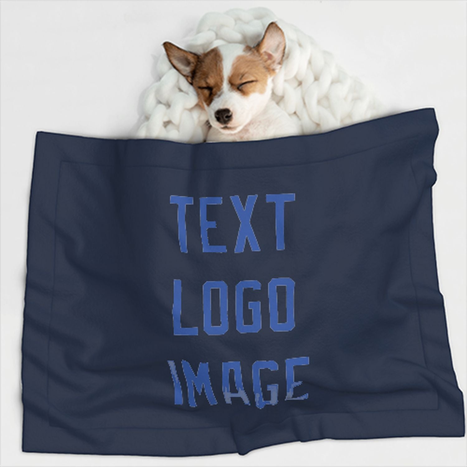 Coperta personalizzata per animali domestici blu navy e blu cielo