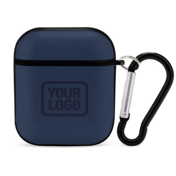 Maßgeschneidertes Marineblau Stahlblau AirPods-Hülle