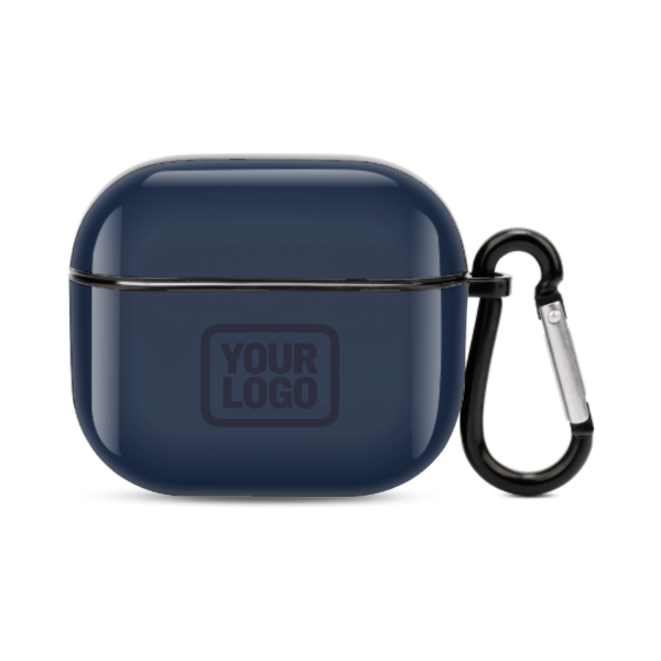 Maßgeschneidertes Marineblau Stahlblau AirPods-Hülle (3. Generation)