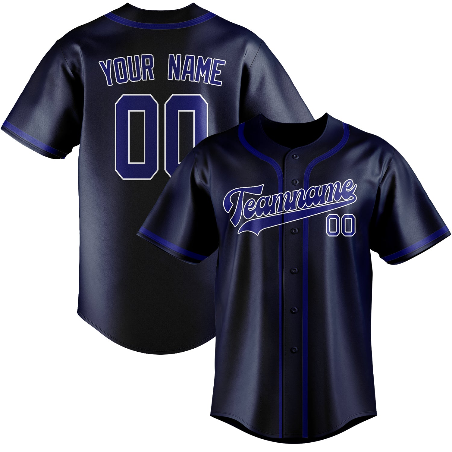 Benutzerdefiniertes Professionelles Marineblau Himmelblau Baseballtrikot