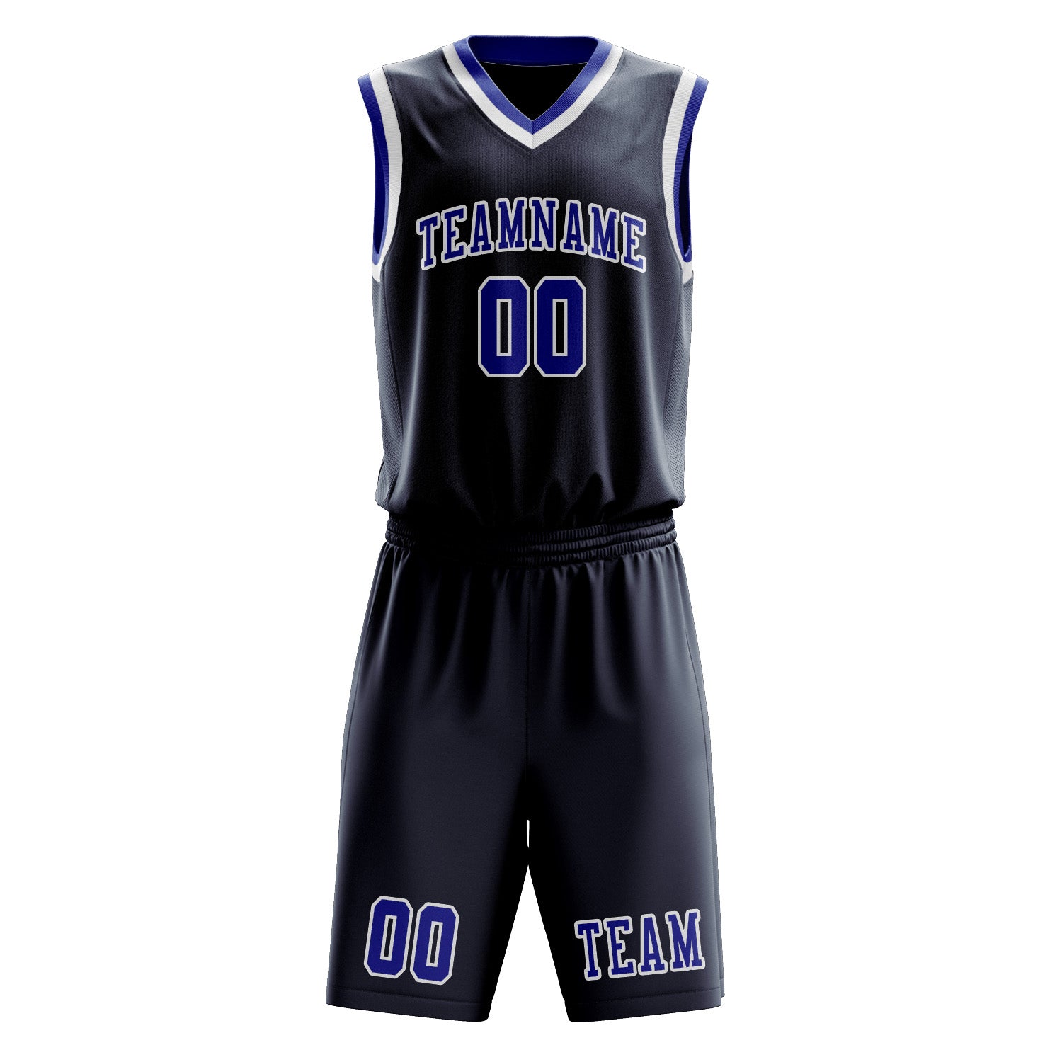Benutzerdefiniertes Professionelles Marineblau Himmelblau Basketballtrikot-Set