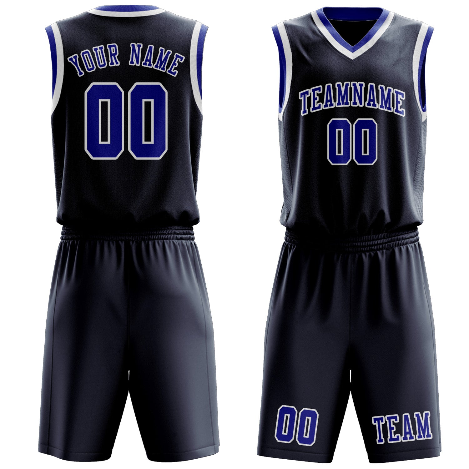 Benutzerdefiniertes Professionelles Marineblau Himmelblau Basketballtrikot-Set