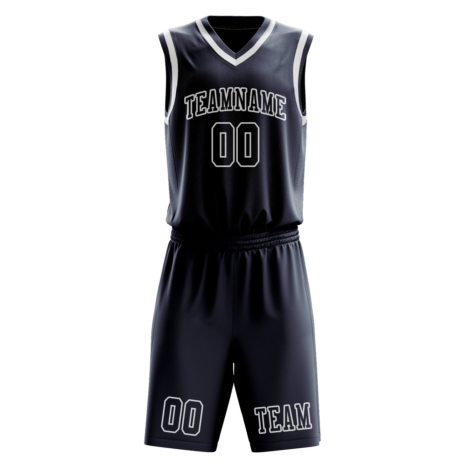 Benutzerdefiniertes Professionelles Marineblau Weiß Basketballtrikot-Set