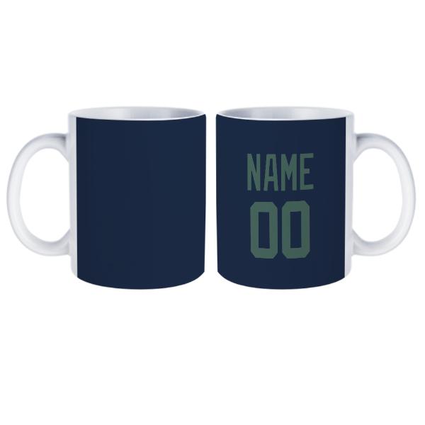 Tazza personalizzata blu navy e verde acqua