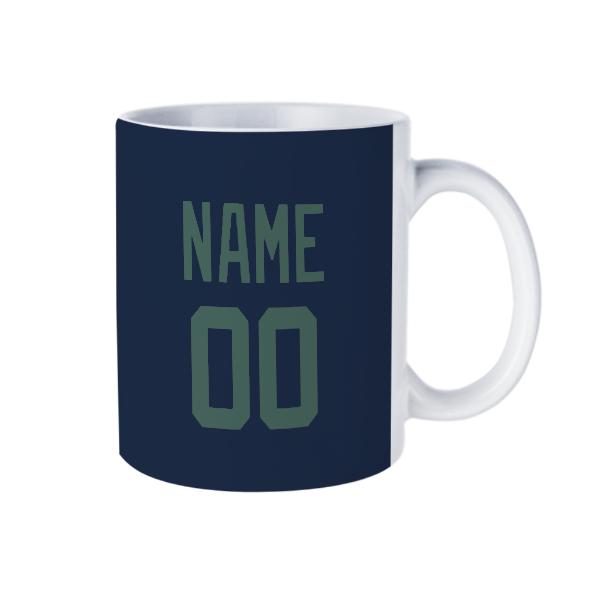 Tazza personalizzata blu navy e verde acqua