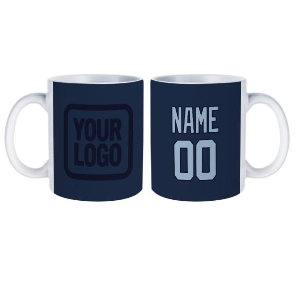 Tazza personalizzata blu navy e azzurra