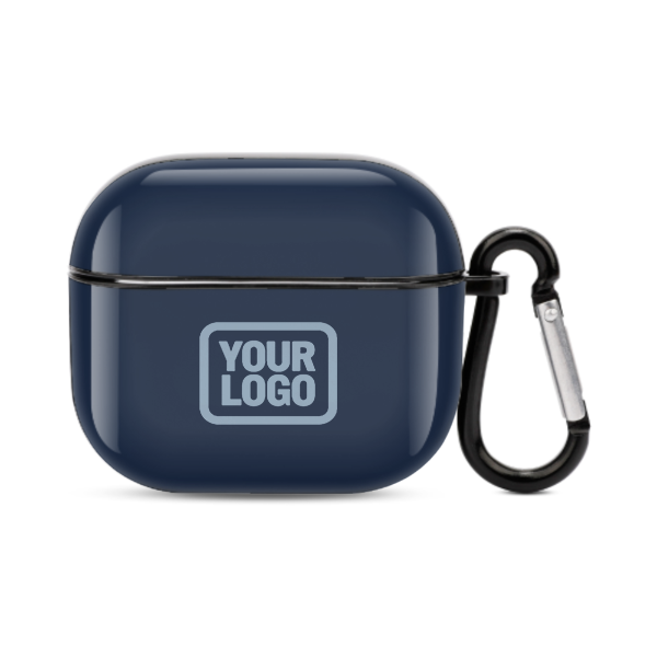 Maßgeschneidertes Marineblau Hellblau AirPods-Hülle (3. Generation)