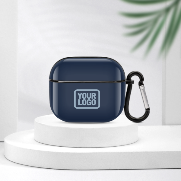 Maßgeschneidertes Marineblau Hellblau AirPods-Hülle (3. Generation)