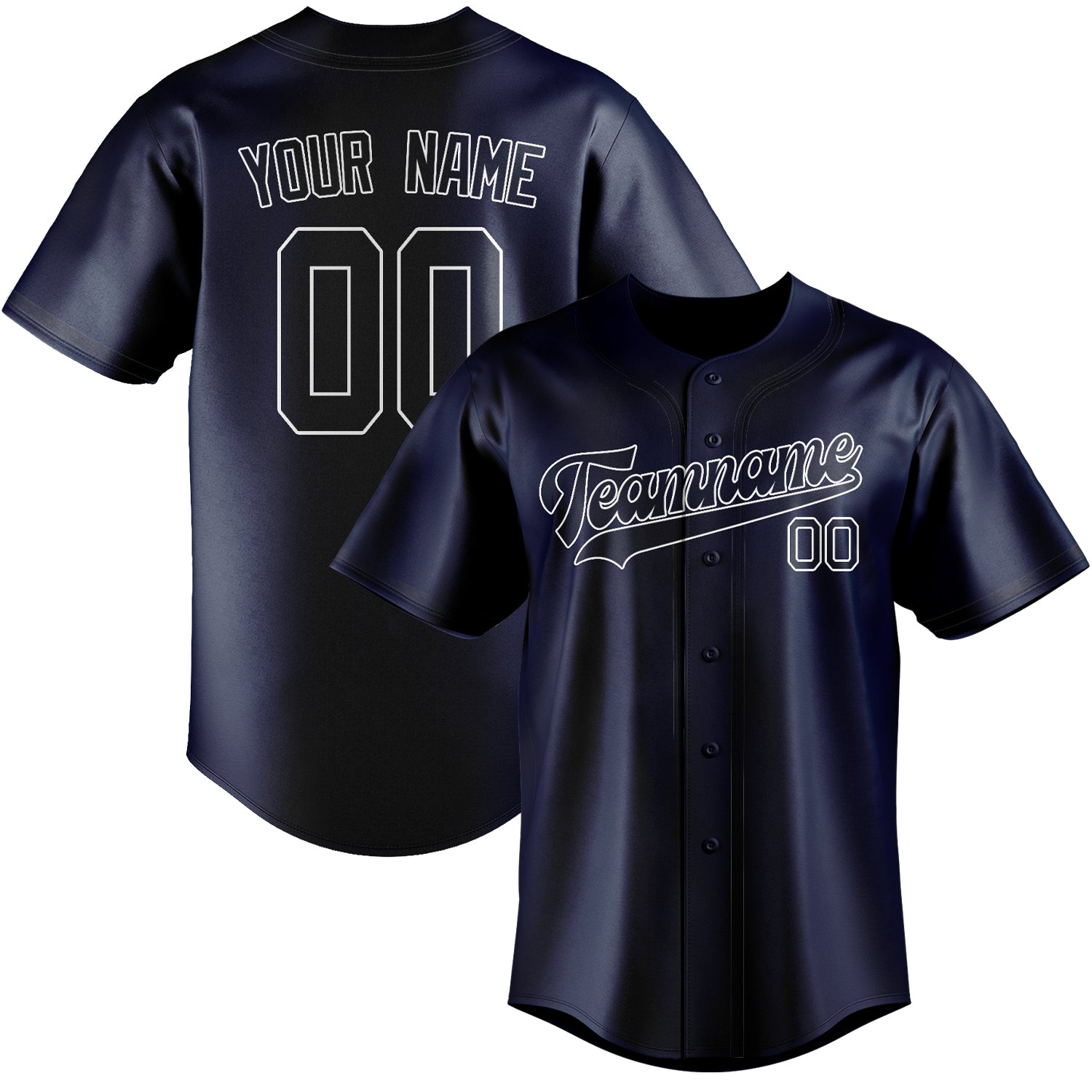 Benutzerdefiniertes Professionelles Marineblau Stahlblau Baseballtrikot